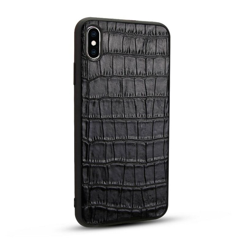 Cover iPhone X / XS Ægte Crocodile Texture Læder