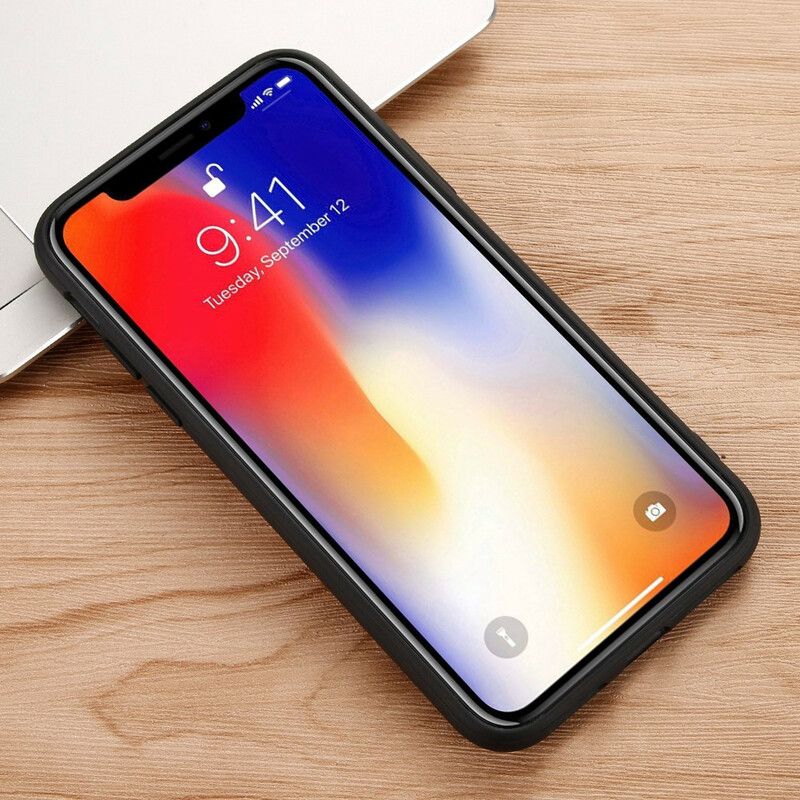 Cover iPhone X / XS Ægte Litchi Læder