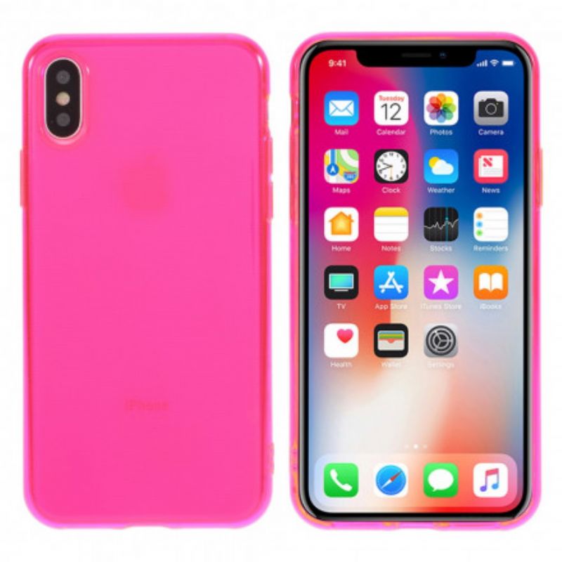 Cover iPhone X / XS Farvet Gennemsigtig Silikone