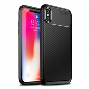 Cover iPhone X / XS Fleksibel Kulfibertekstur