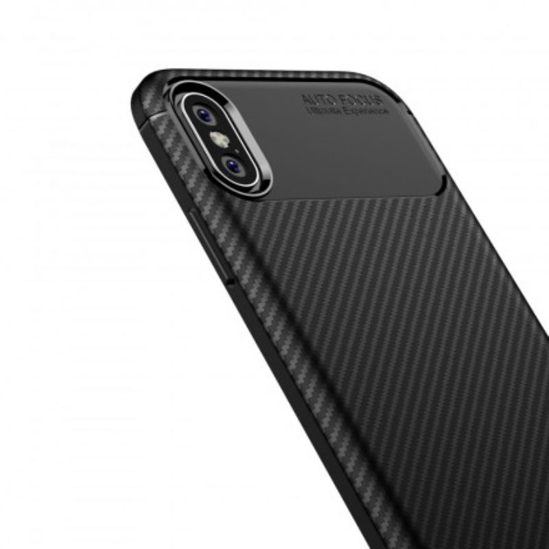 Cover iPhone X / XS Fleksibel Kulfibertekstur