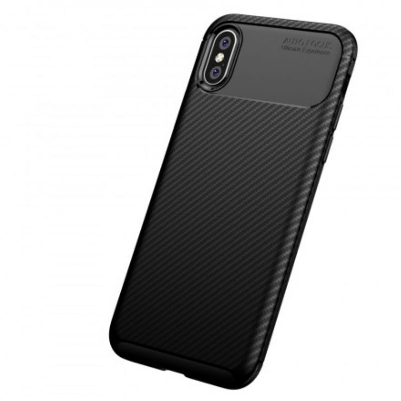 Cover iPhone X / XS Fleksibel Kulfibertekstur