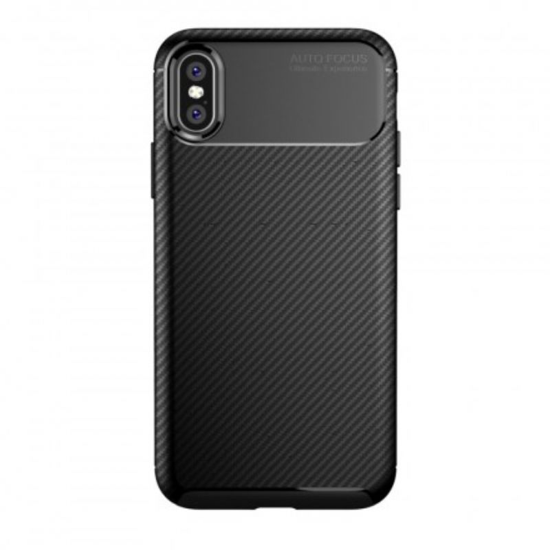 Cover iPhone X / XS Fleksibel Kulfibertekstur