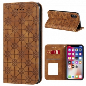 Cover iPhone X / XS Flip Cover Barokke Blomster