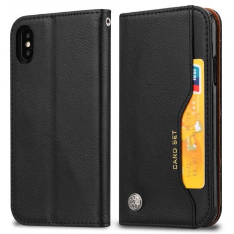 Cover iPhone X / XS Flip Cover Faux Læder Kortholder