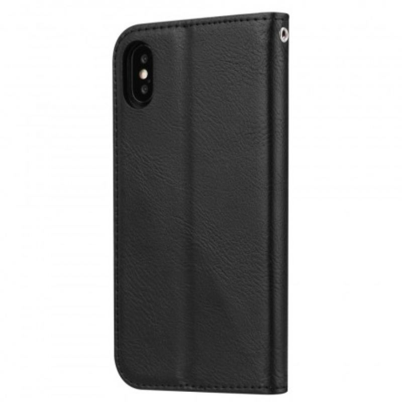 Cover iPhone X / XS Flip Cover Faux Læder Kortholder