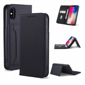 Cover iPhone X / XS Flip Cover Støttekortholder