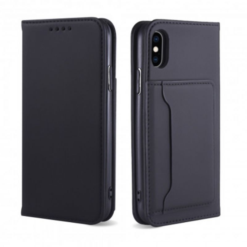 Cover iPhone X / XS Flip Cover Støttekortholder