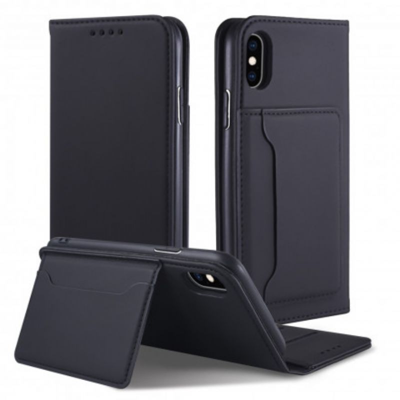 Cover iPhone X / XS Flip Cover Støttekortholder