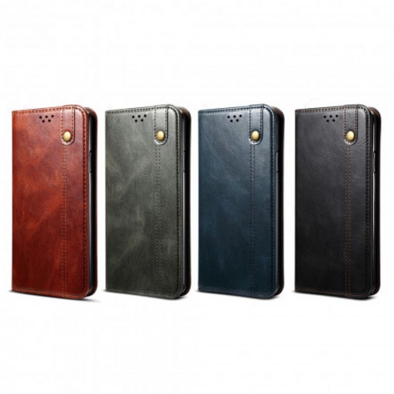 Cover iPhone X / XS Flip Cover Voksbehandlet Kunstlæder