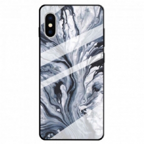 Cover iPhone X / XS Marmor Hærdet Glas