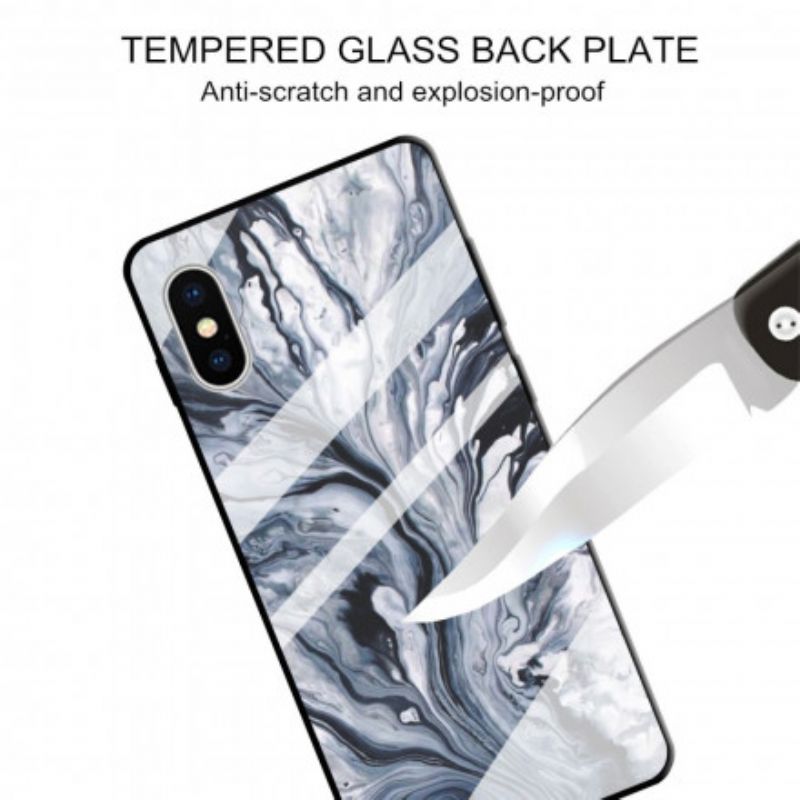 Cover iPhone X / XS Marmor Hærdet Glas