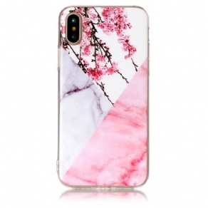 Cover iPhone X / XS Marmoreret Blommeblomst