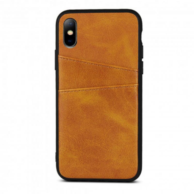 Cover iPhone X / XS Monokrom Dobbelt Kortholder