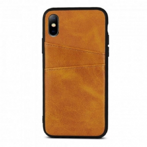 Cover iPhone X / XS Monokrom Dobbelt Kortholder