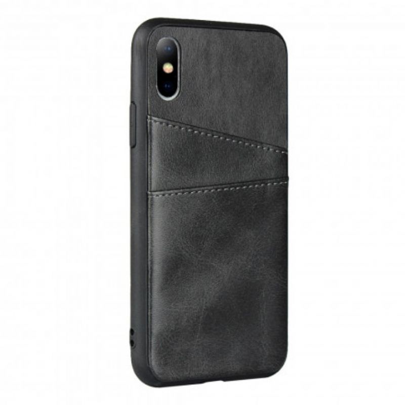 Cover iPhone X / XS Monokrom Dobbelt Kortholder