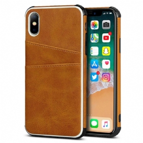 Cover iPhone X / XS Monokrom Dobbelt Kortholder