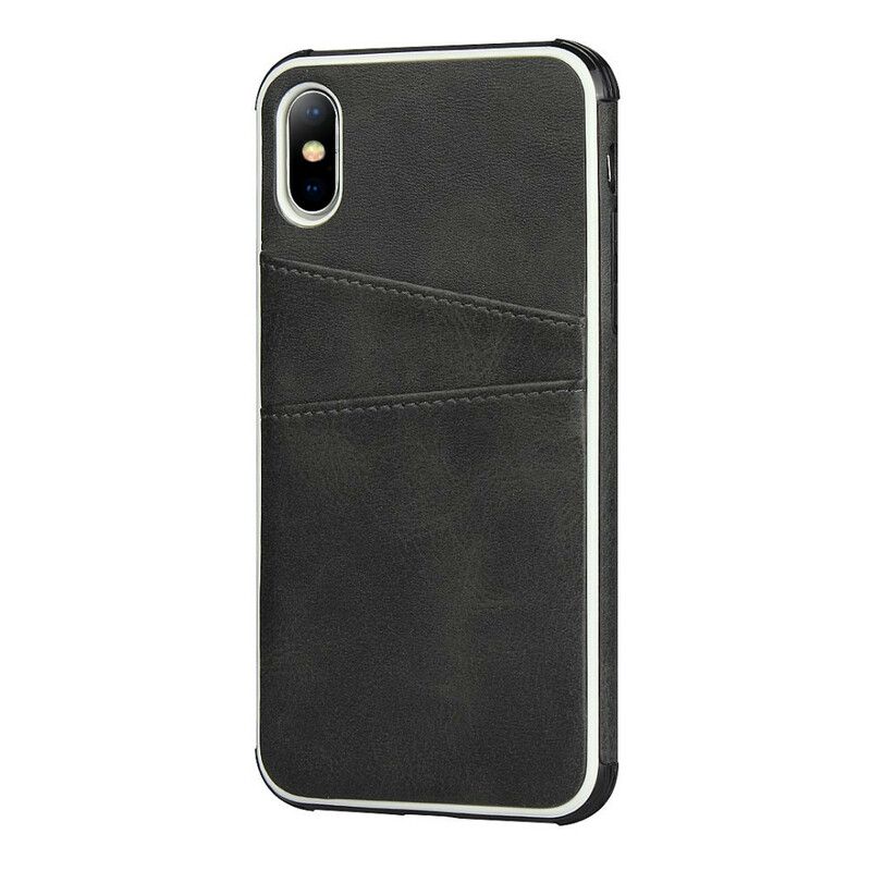 Cover iPhone X / XS Monokrom Dobbelt Kortholder