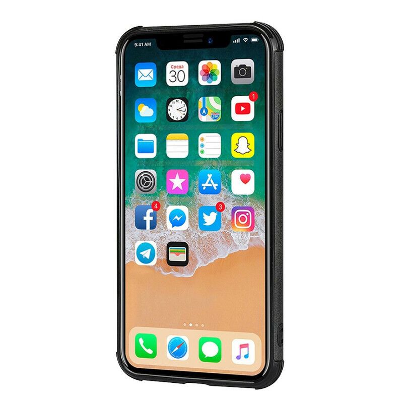 Cover iPhone X / XS Monokrom Dobbelt Kortholder