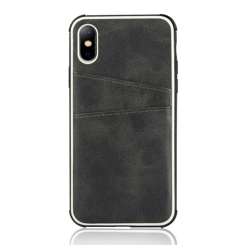 Cover iPhone X / XS Monokrom Dobbelt Kortholder