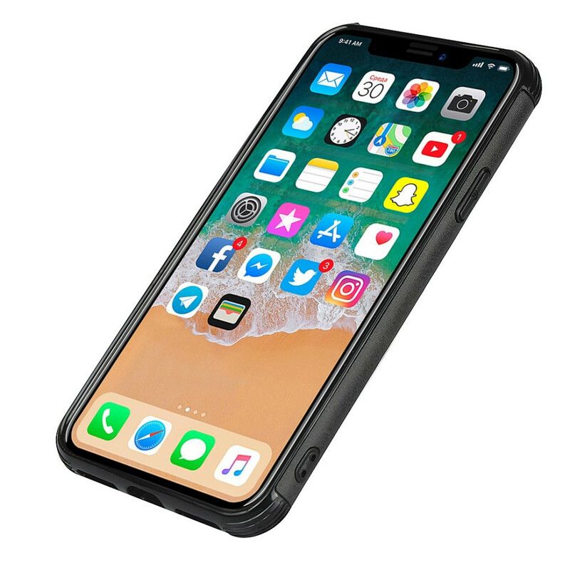 Cover iPhone X / XS Monokrom Dobbelt Kortholder