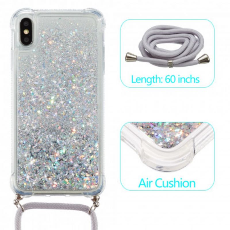 Cover iPhone X / XS Pailletter Og Snor