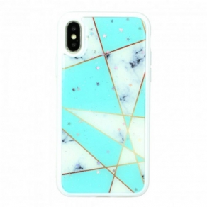 Cover iPhone X / XS Silikone- Og Epoxymarmordesign