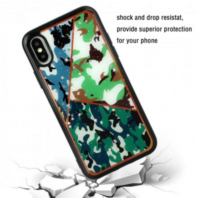 Cover iPhone X / XS Silikone- Og Epoxymarmordesign