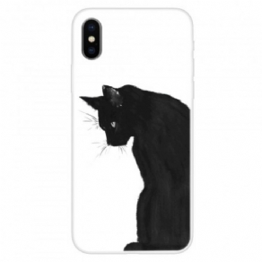 Cover iPhone X / XS Tænkende Sort Kat