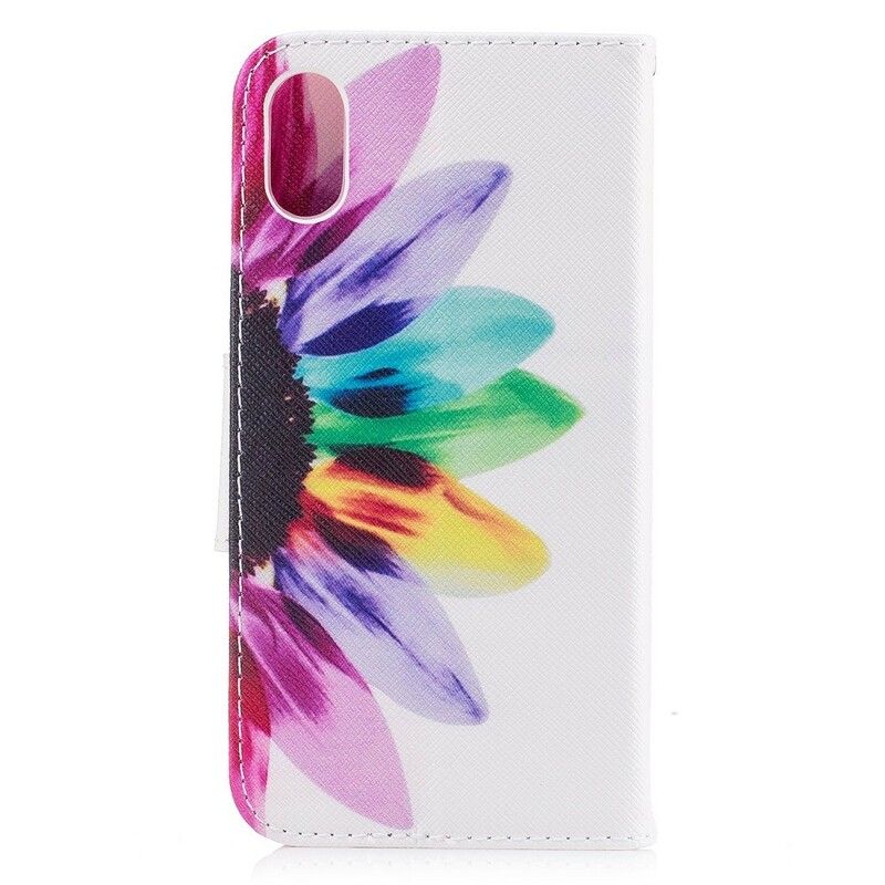 Flip Cover iPhone X / XS Akvarelblomst