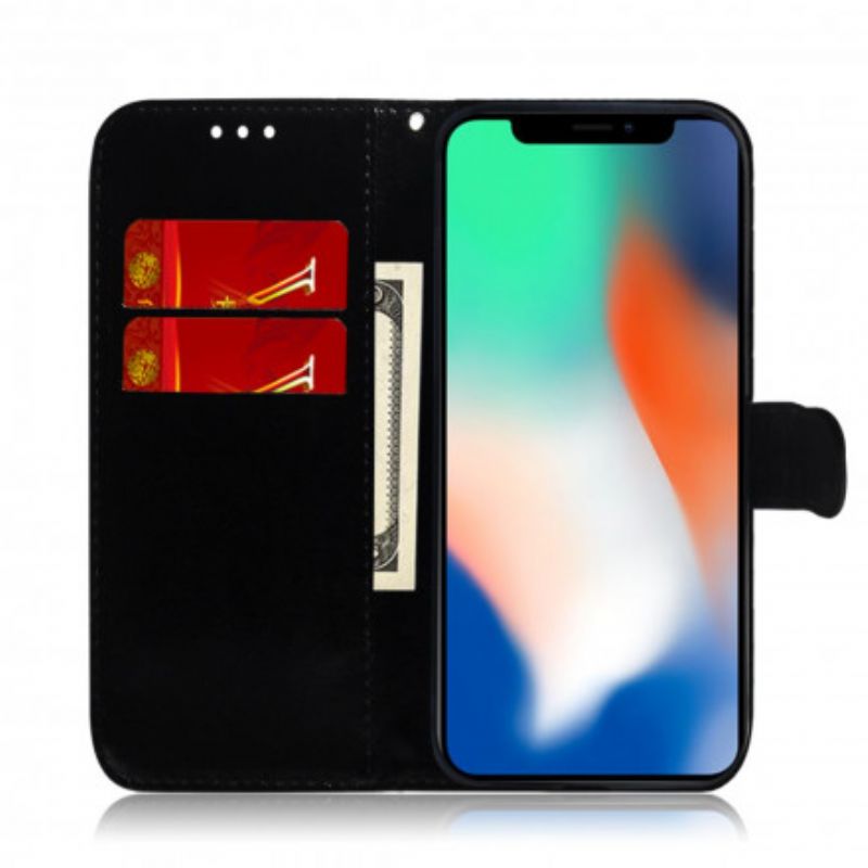 Flip Cover iPhone X / XS Faux Læder Cover Spejl