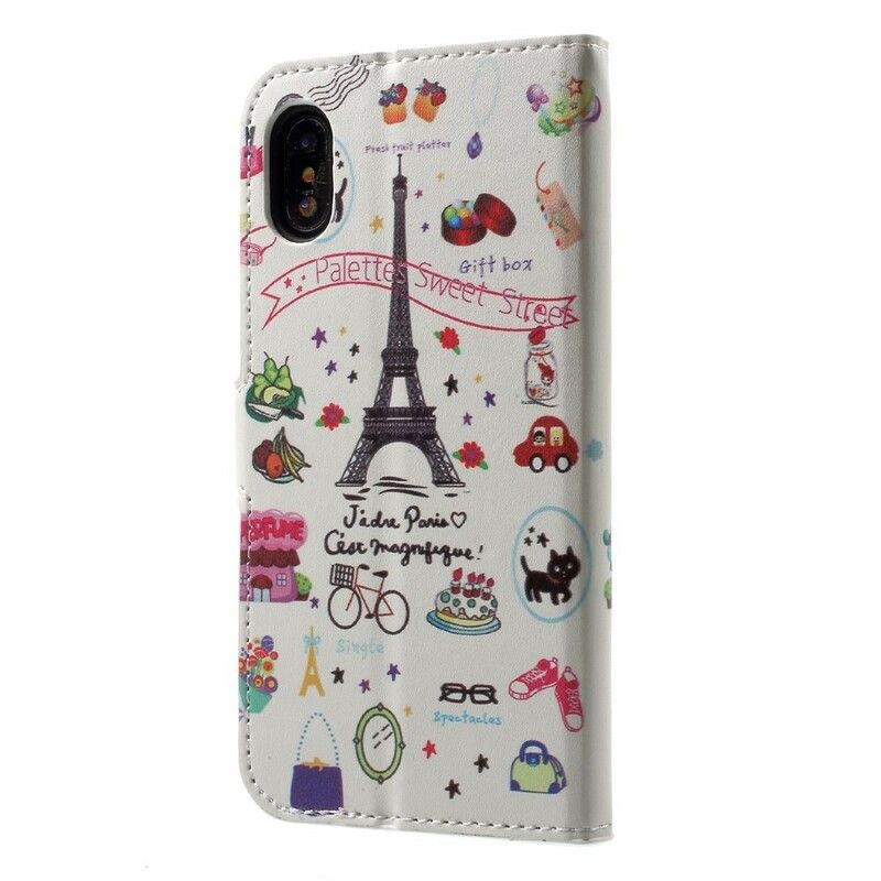 Flip Cover iPhone X / XS Jeg Elsker Paris