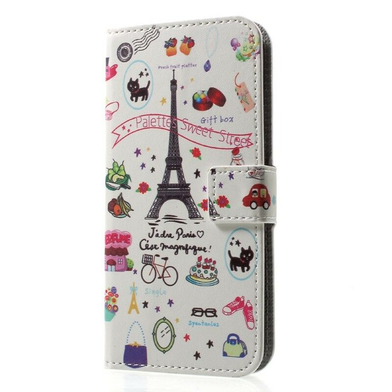 Flip Cover iPhone X / XS Jeg Elsker Paris