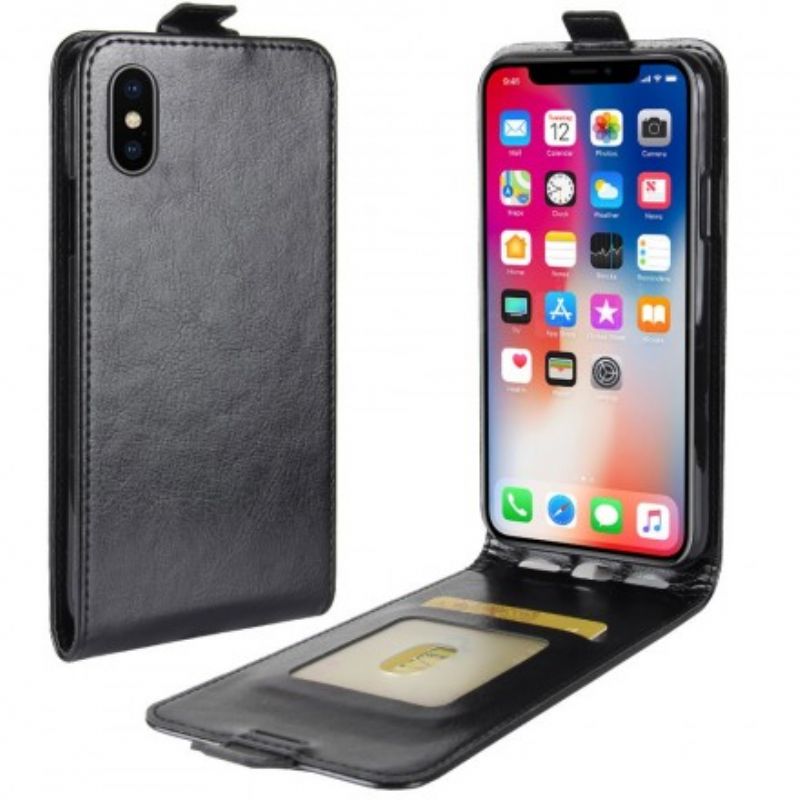 Flip Cover iPhone X / XS Læder Cover Retro Foldning