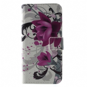 Flip Cover iPhone X / XS Tropiske Blomster