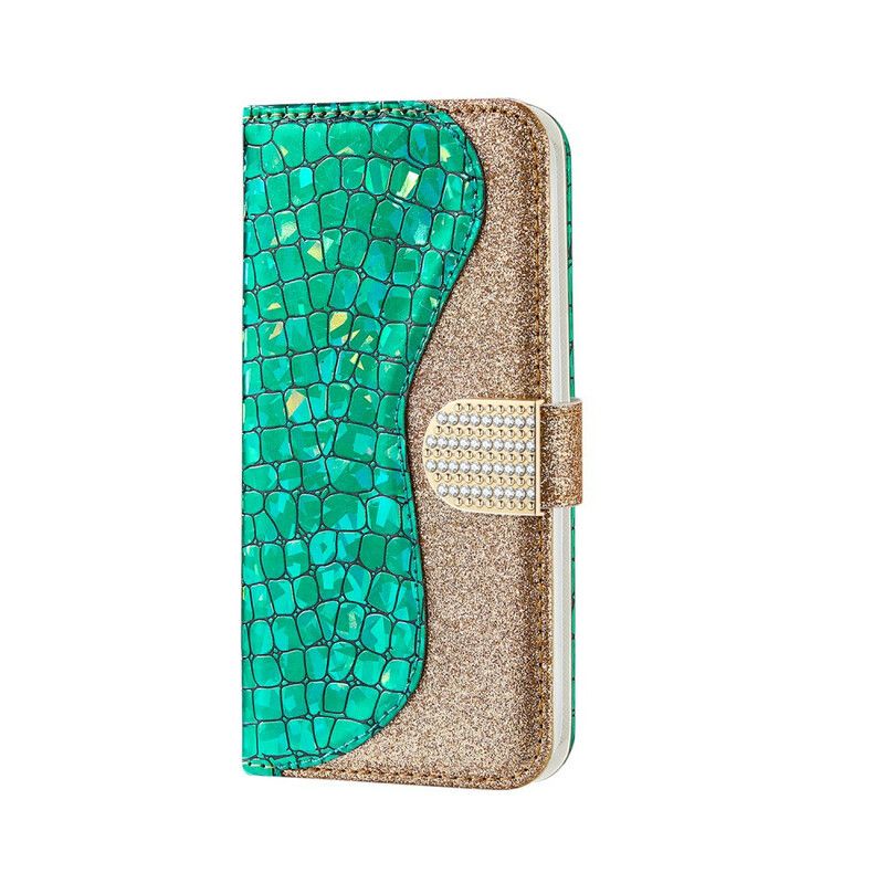 Læder Cover iPhone X / XS Croc Diamanter