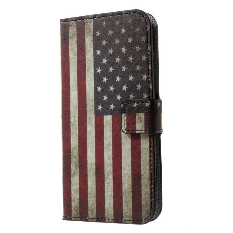 Læder Cover iPhone X / XS Usa Flag