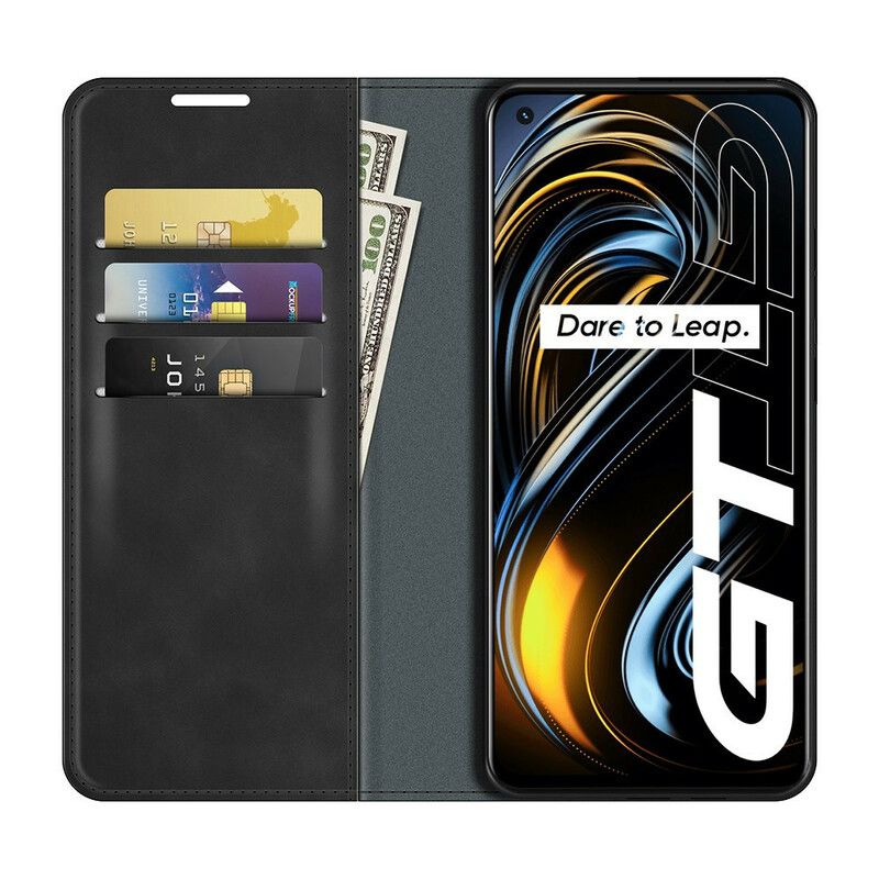 Cover Realme GT 5G Flip Cover Stil Lædersøm