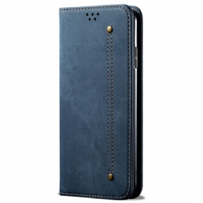 Cover Vivo Y22s Flip Cover Denim Stof