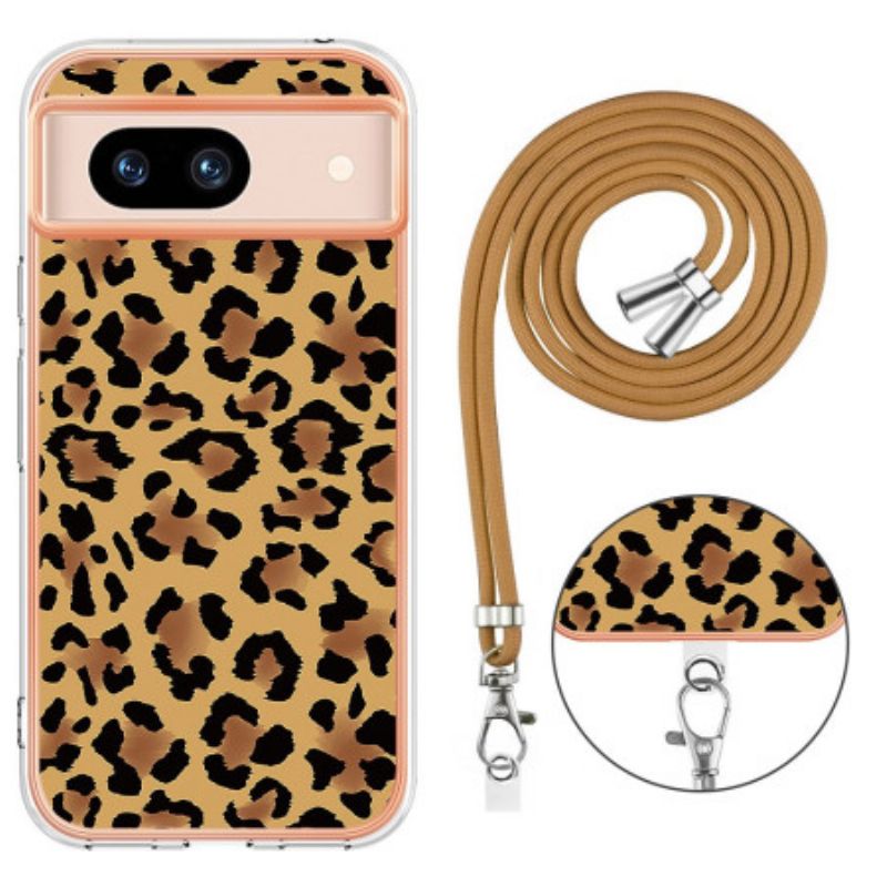 Cover Google Pixel 8a Leopardprint Snøre