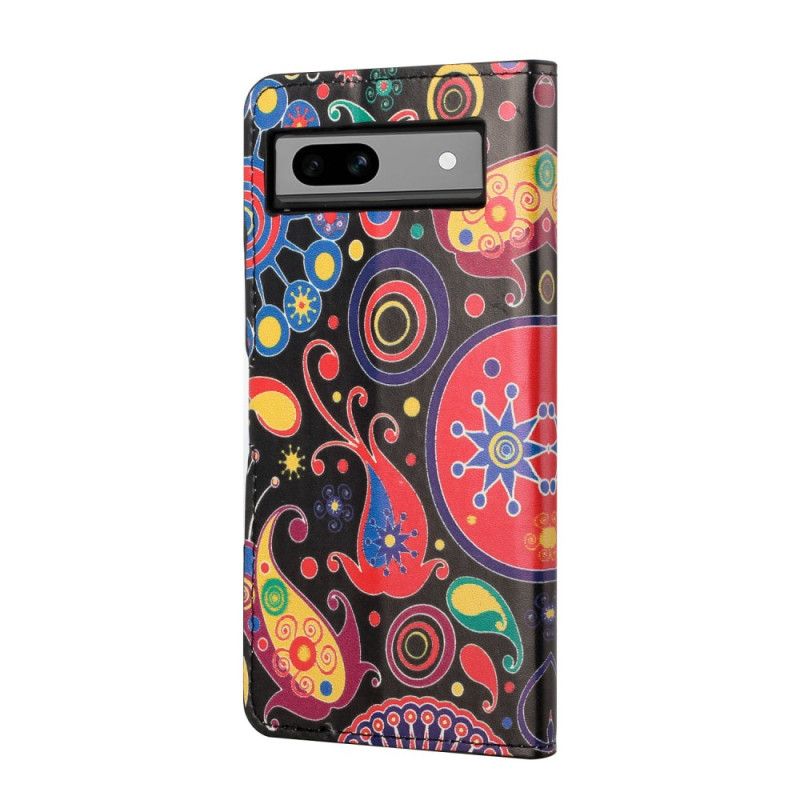 Læder Cover Google Pixel 8a Telefon Etui Galaxy Mønster