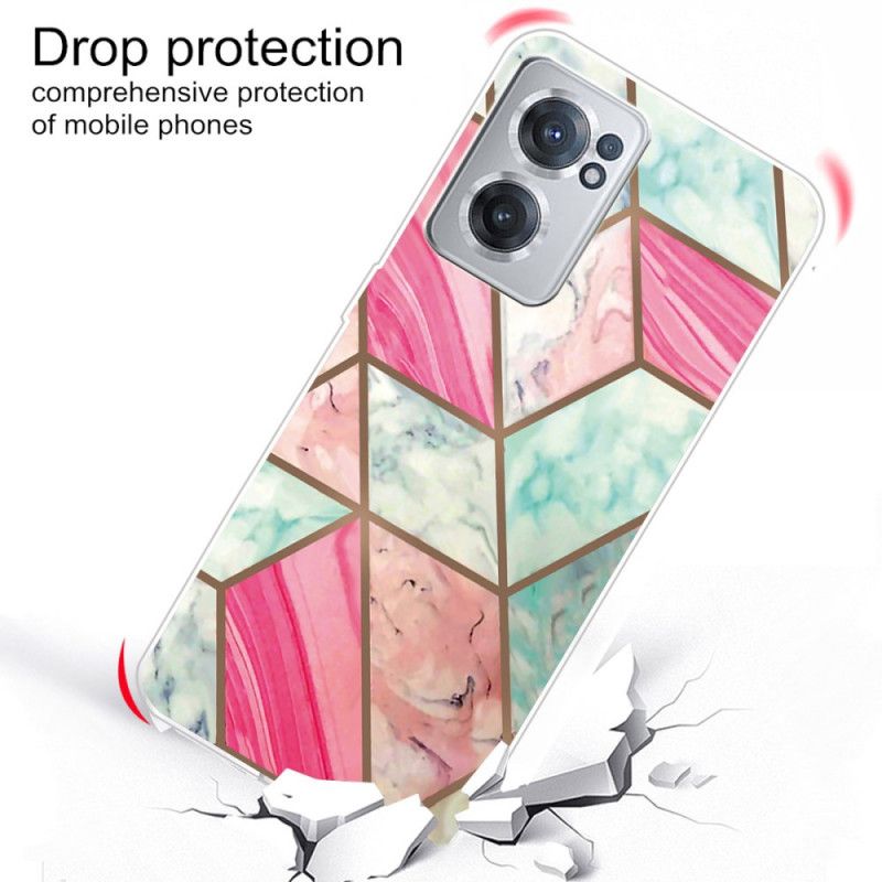 Cover OnePlus Nord CE 2 5G Pink Og Grøn Marmor