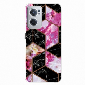 Cover OnePlus Nord CE 2 5G Sort Og Lyserød Marmor