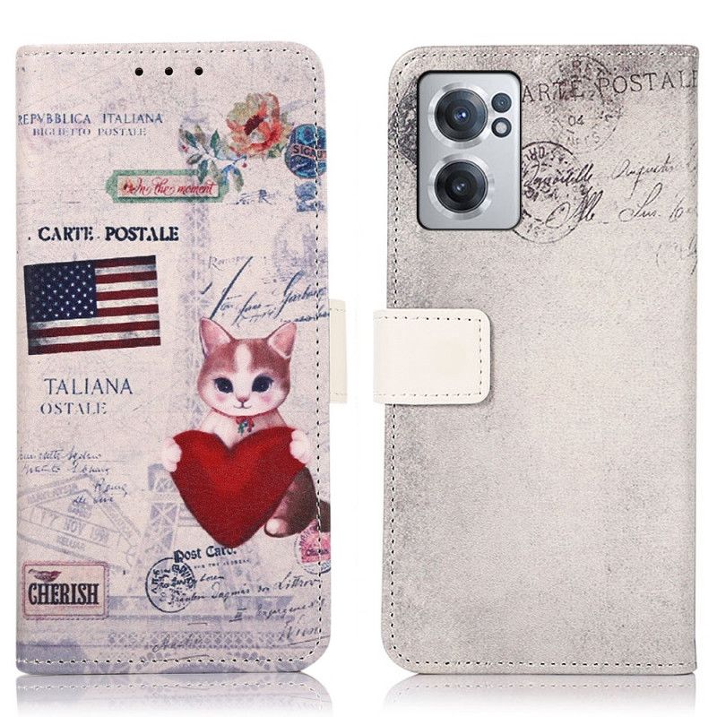 Flip Cover OnePlus Nord CE 2 5G Amerikansk Kat