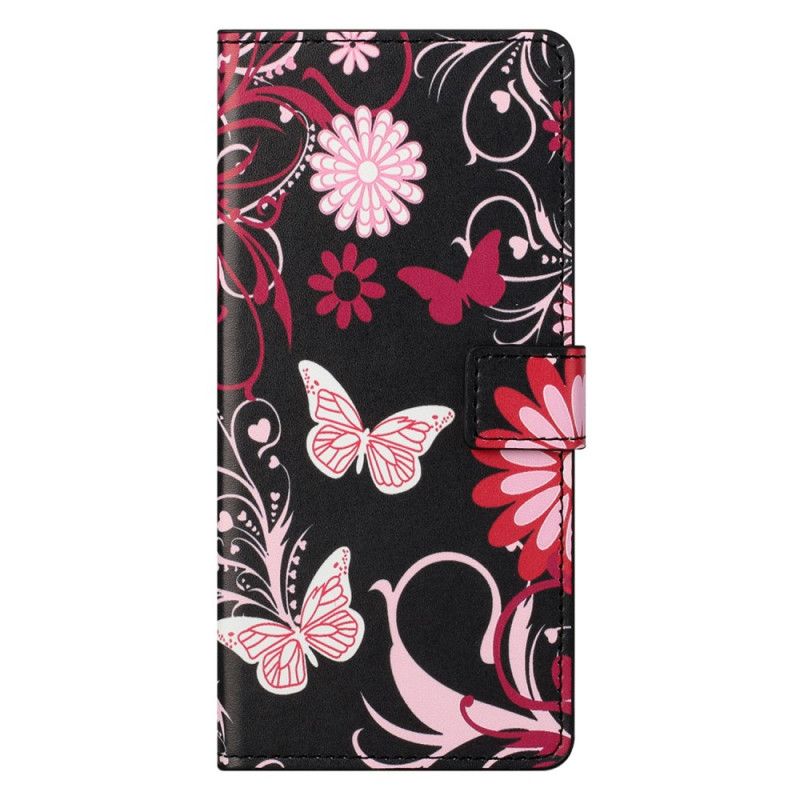 Flip Cover OnePlus Nord CE 2 5G Blomster Og Sommerfugle