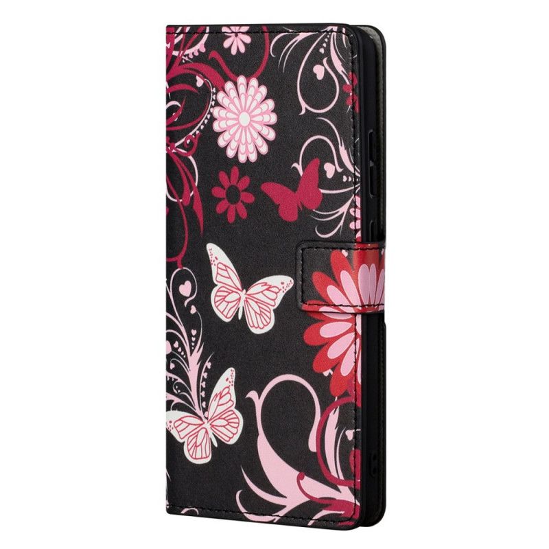 Flip Cover OnePlus Nord CE 2 5G Blomster Og Sommerfugle