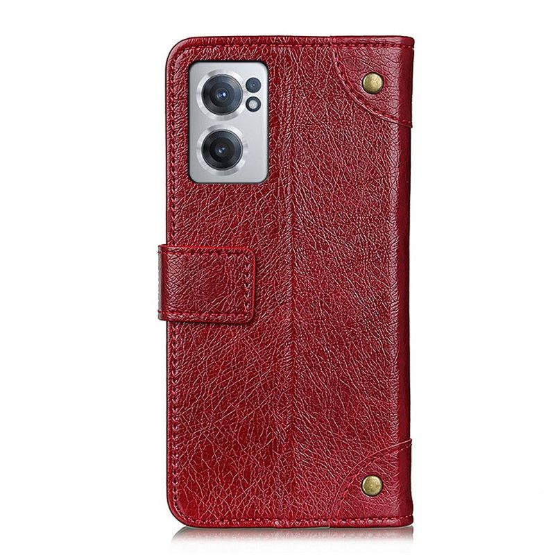 Flip Cover OnePlus Nord CE 2 5G Knappet Læder