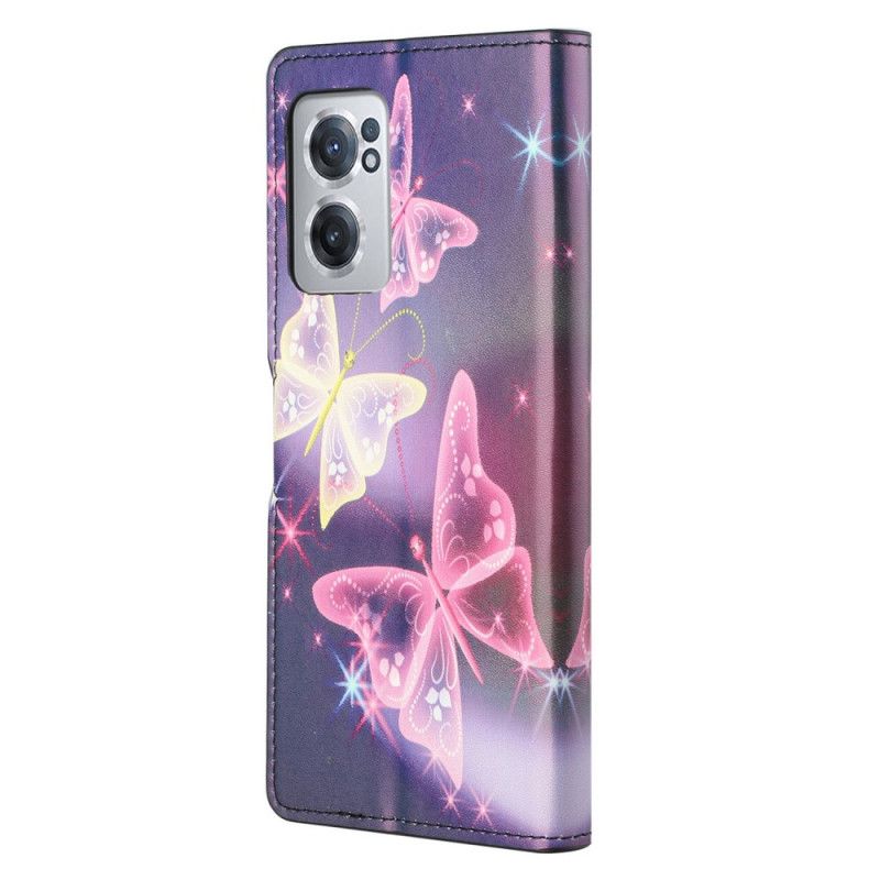 Flip Cover OnePlus Nord CE 2 5G Neonsommerfugle