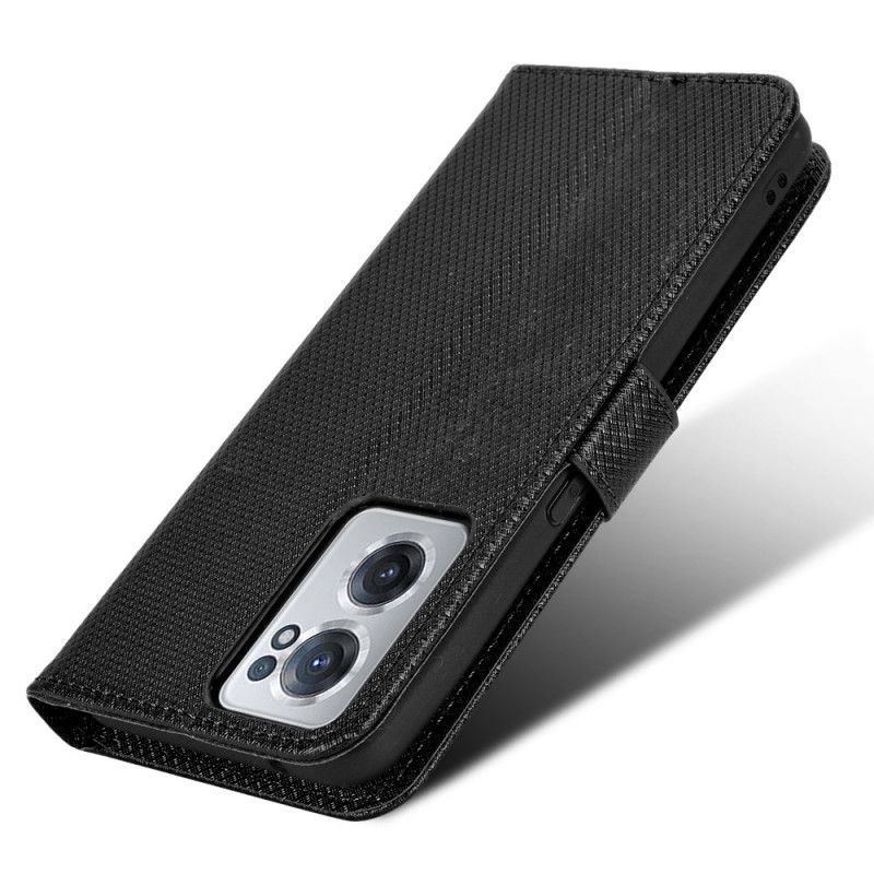 Læder Cover OnePlus Nord CE 2 5G Med Snor Strop Diamond Texture