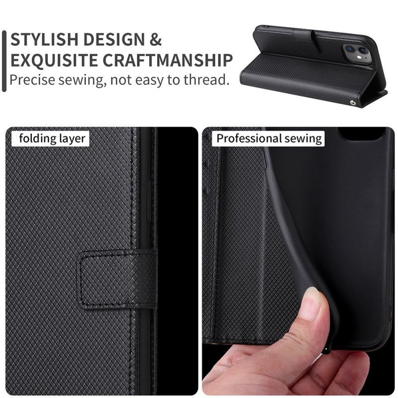 Læder Cover OnePlus Nord CE 2 5G Med Snor Strop Diamond Texture